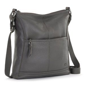 The Sak Iris Leather Crossbody Bag With Adjustable Strap Slate Gray